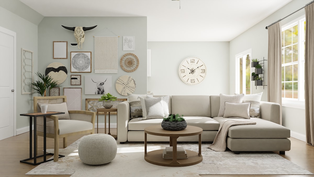 Textured wallcovering in a softly lit contemporary interior